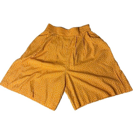 Vintage 90s Women Sm Shirt Med Shorts Coordinates Mango Yellow Polka Dot Summer - Picture 7 of 12